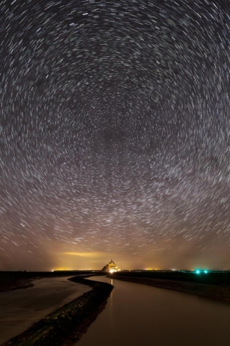 Star Trails Mont Saint Michel
