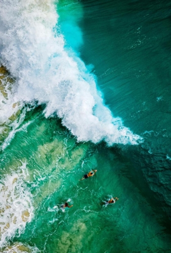 Breaking Wave at Kelingking Beach in Bali Nusa Penida