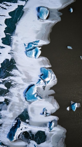 Icebergs of Fjallsjokull Glacier in Iceland