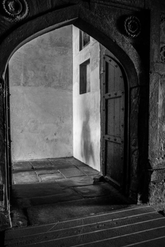 Man's Shadow in the Red Fort of Agra in India