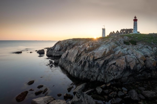 Pointe St-Mathieu at Sunset in Brittany with the surrounding bay