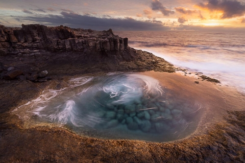 Natural Pool at Sunrise in Fuerteventura