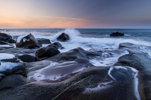 Sunset at Uttakleiv Beach in the Lofoten