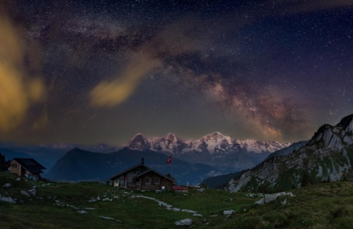 Milky Way Panorama over Berner Oberland