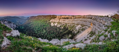 Creux Du Van Panorama at Sunset