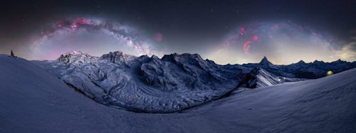 Double Milky Way Arch from Gornergrat in Zermatt
