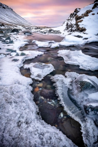 Sunrise over Skutafoss River