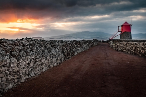 Sunset over Madalena Windmill