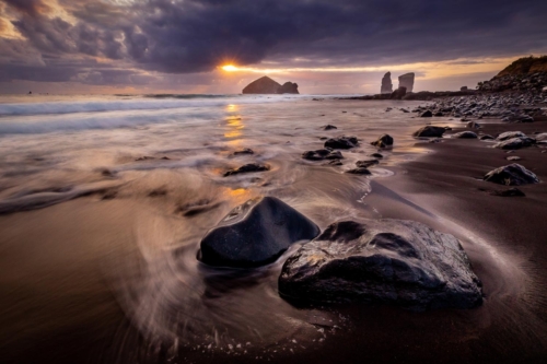Sunset over Mosteiros Beach 